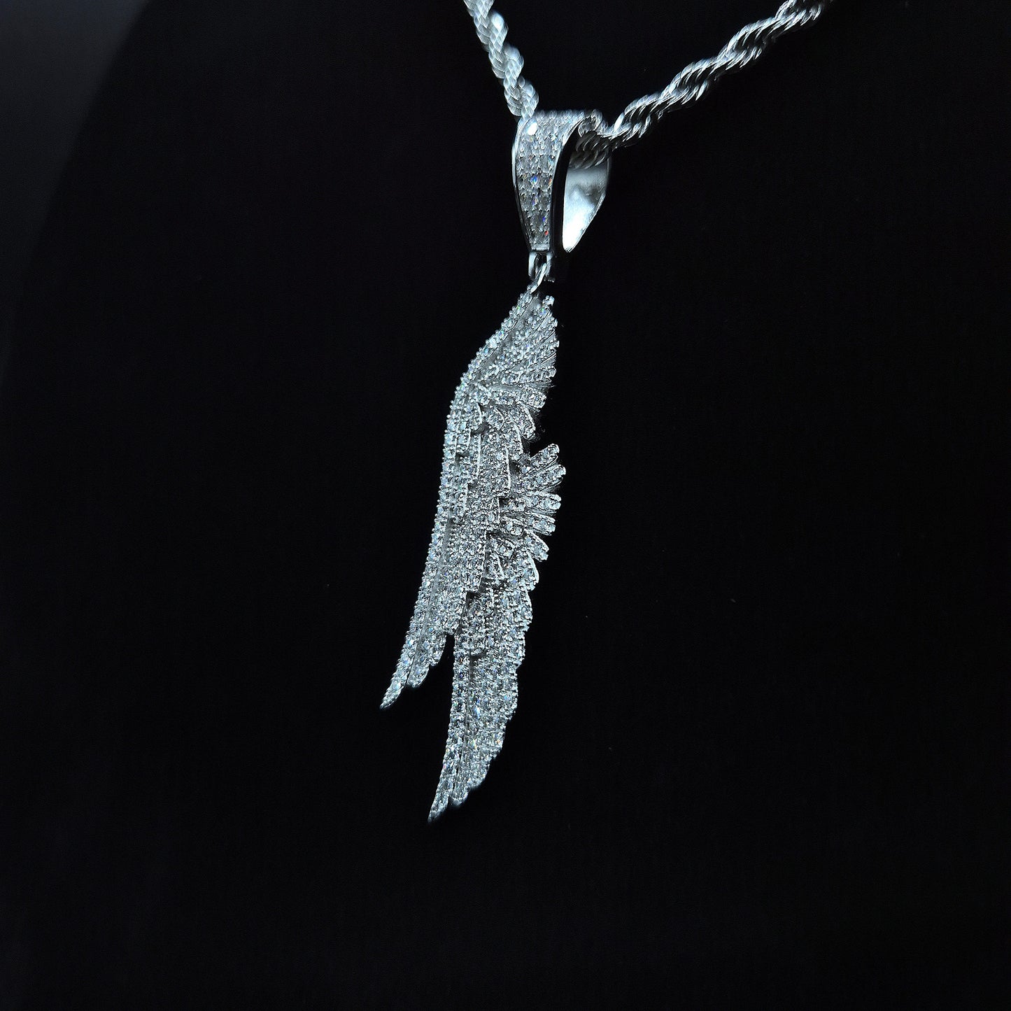Angel Wings Moissanite Anhänger – 18K vergoldet auf 925 Silber