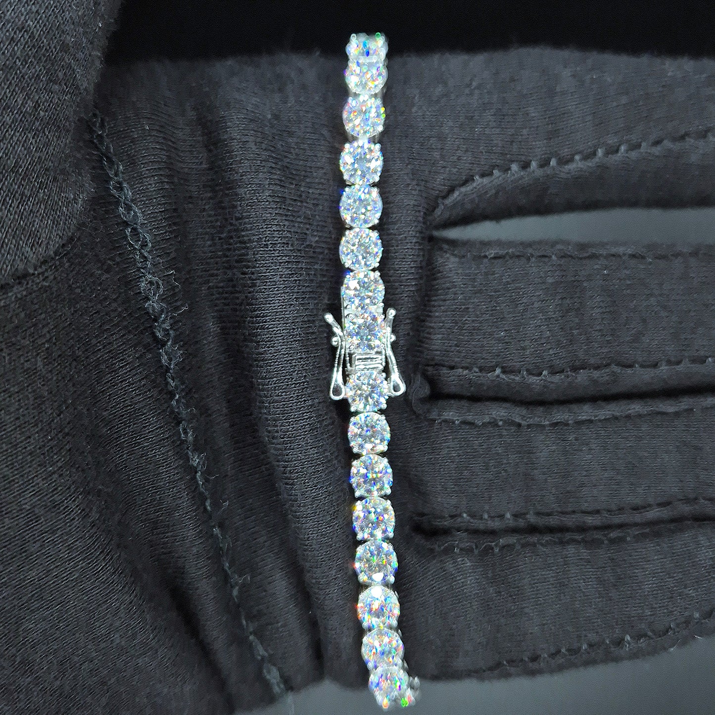 Iced Out Moissanite Tenniskette – 18K vergoldet auf 925 Silber