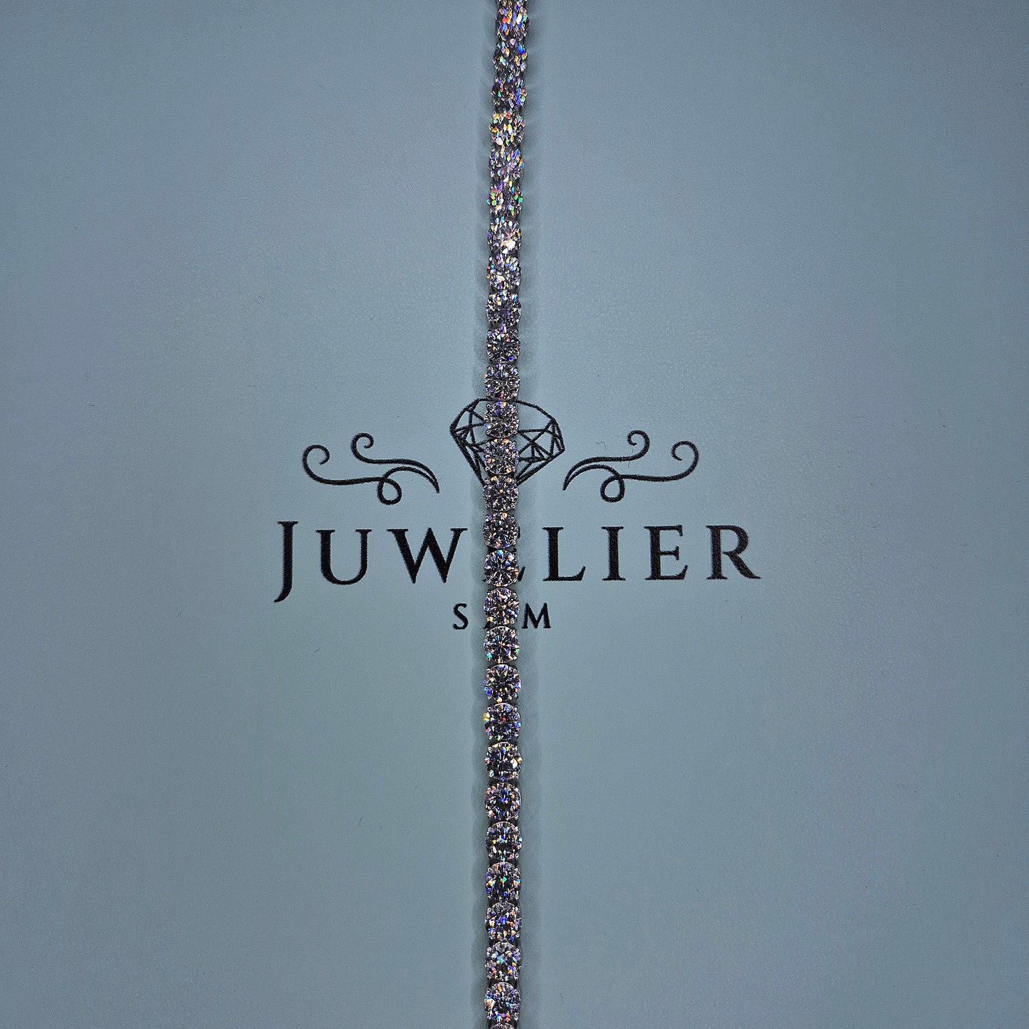 Iced Out Moissanite Tenniskette – 18K vergoldet auf 925 Silber
