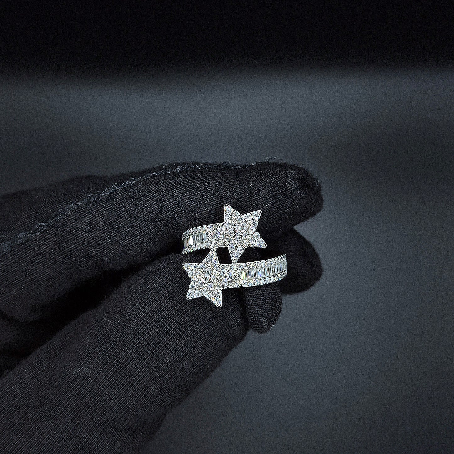 Double Star Moissanite Ring – 18K vergoldet auf 925 Silber