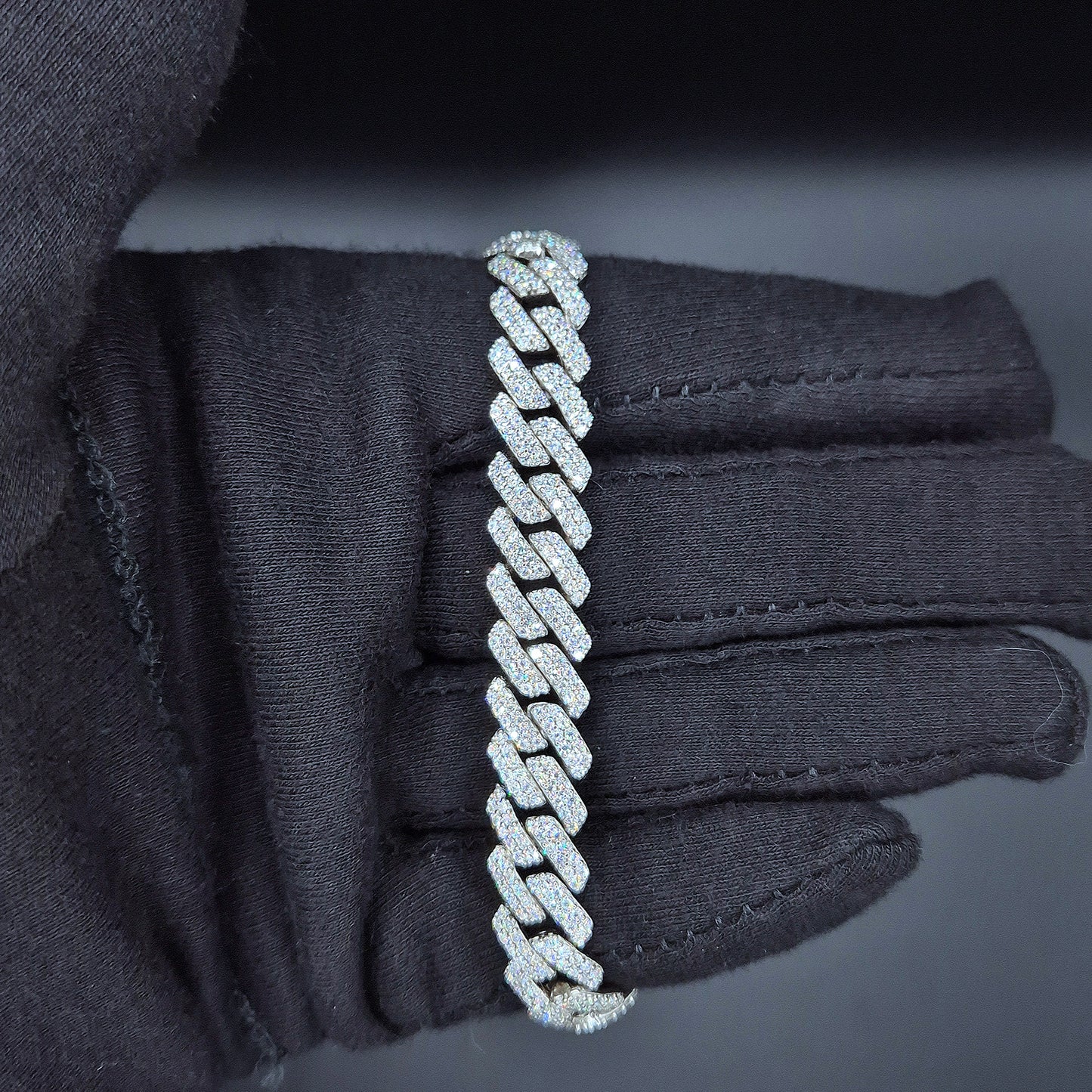 Moissanite Cuban Link Armband/Kette 10mm – 18K vergoldet auf 925 Silber