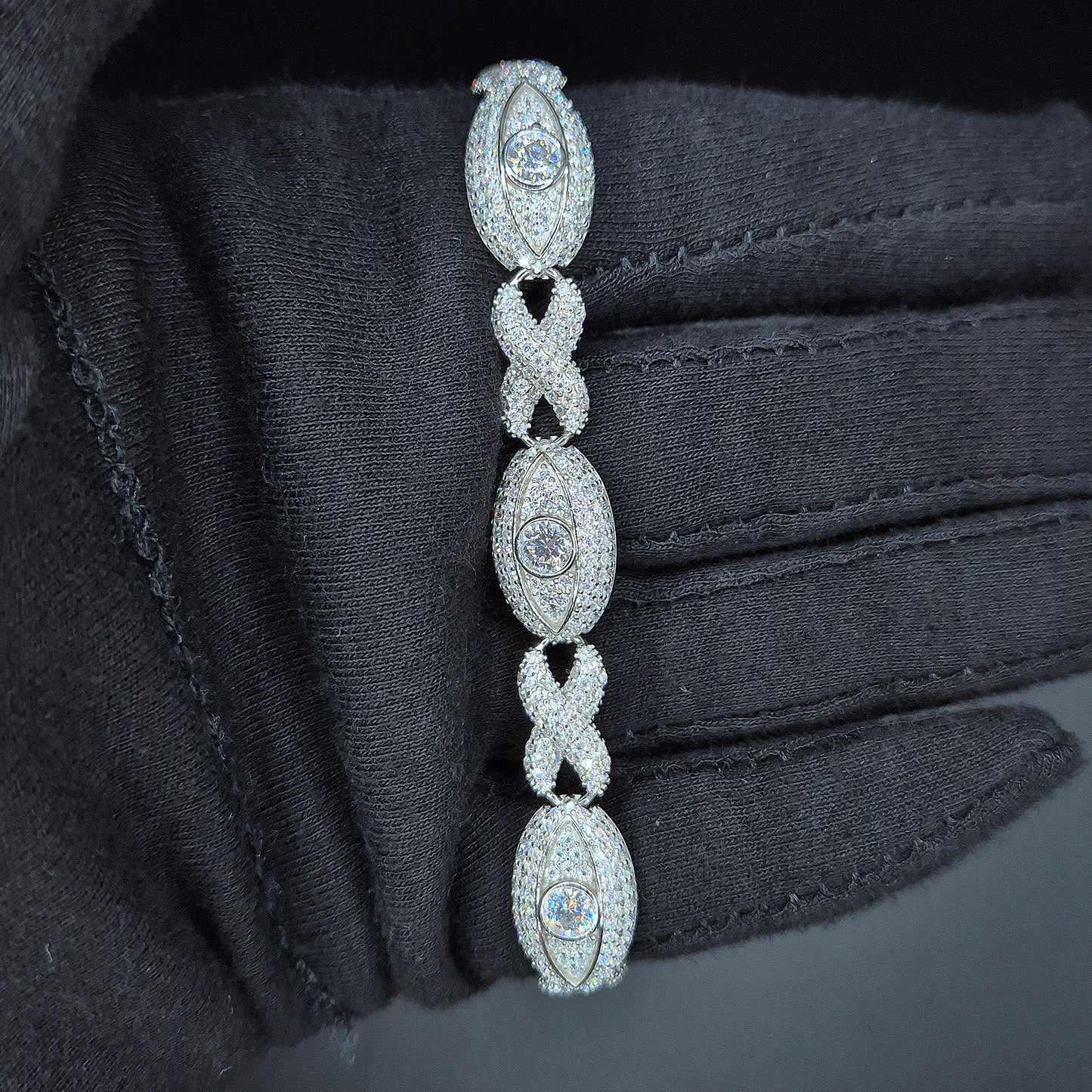 Iced Eye Moissanite Armband – 18K vergoldet auf 925 Silber