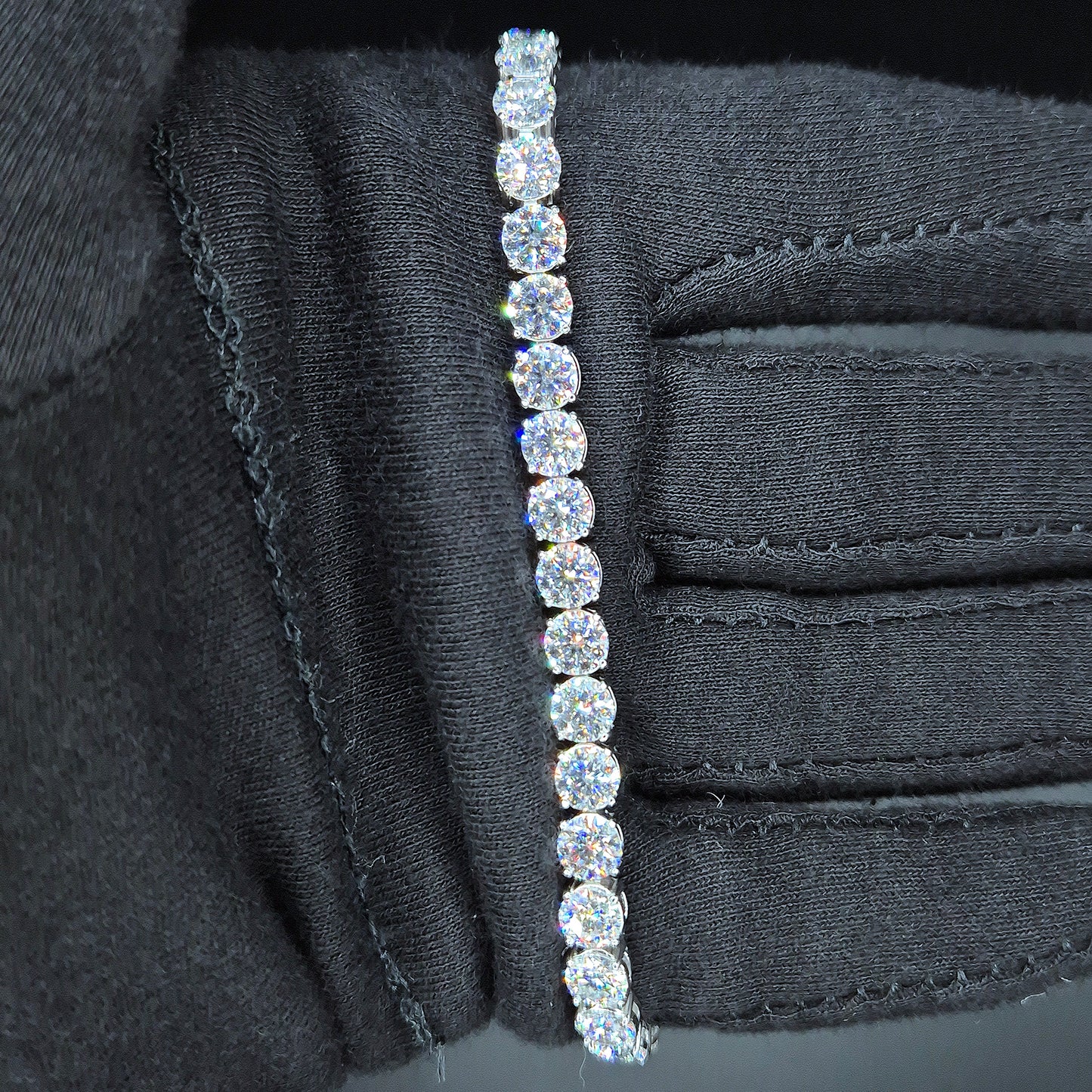 Iced Out Moissanite Tenniskette – 18K vergoldet auf 925 Silber