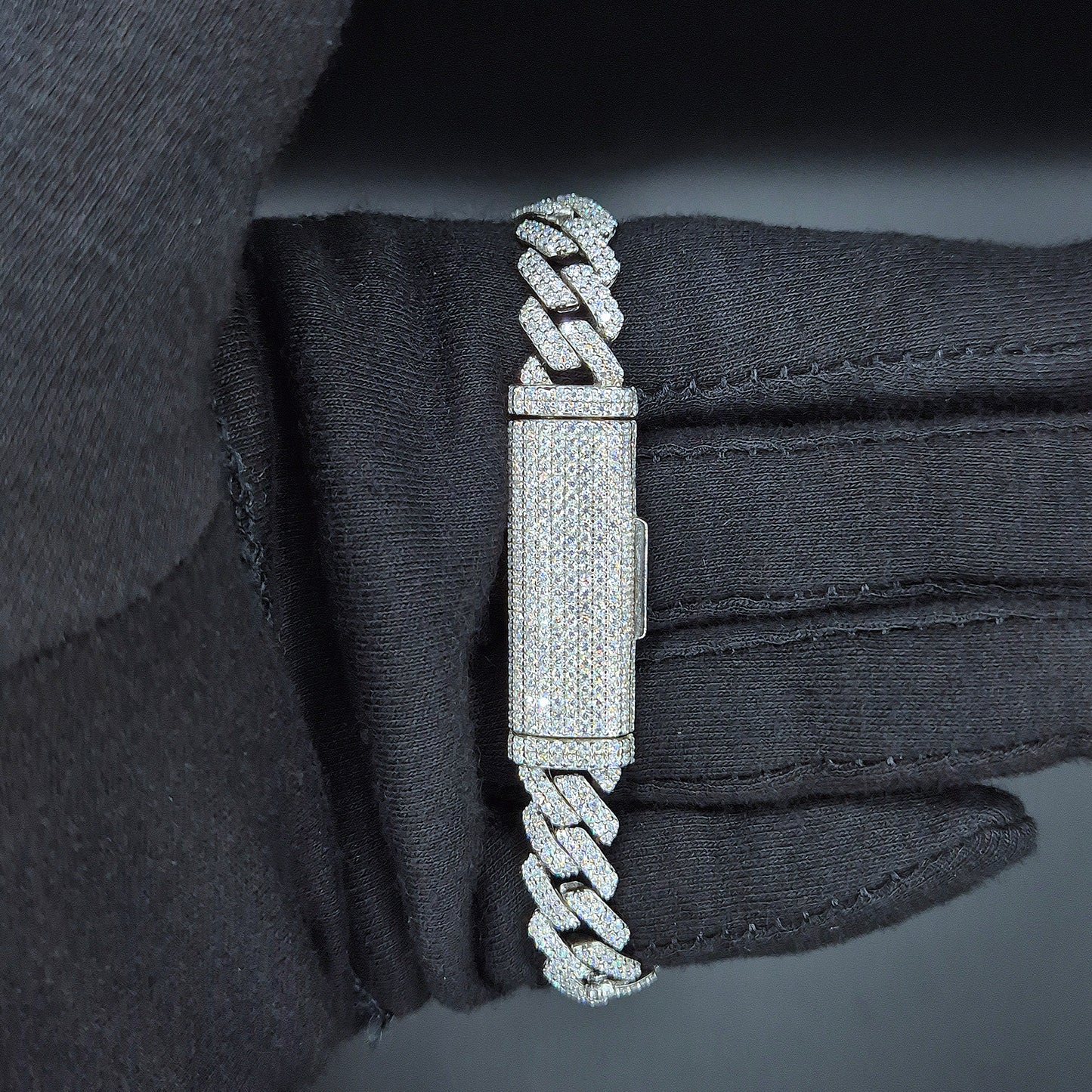 Moissanite Cuban Link Armband/Kette 10mm – 18K vergoldet auf 925 Silber