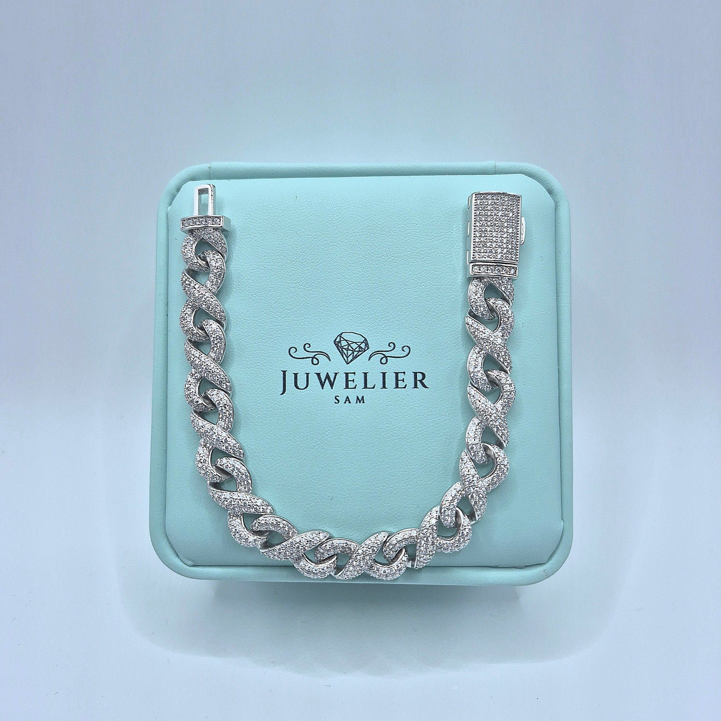 Infinity Moissanite Armband/Kette 10mm – 18K vergoldet auf 925 Silber