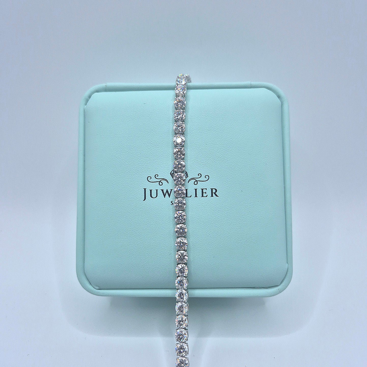 Iced Out Moissanite Tenniskette – 18K vergoldet auf 925 Silber