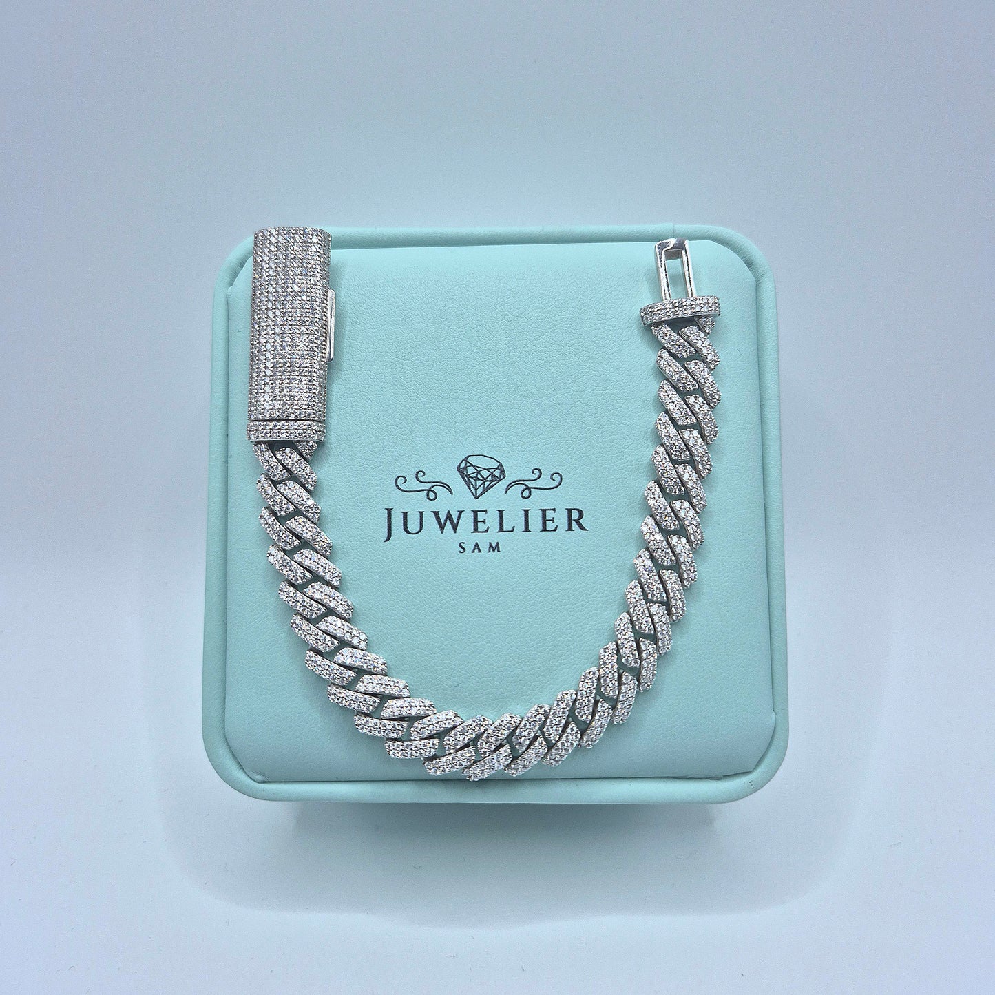 Moissanite Cuban Link Armband/Kette 10mm – 18K vergoldet auf 925 Silber