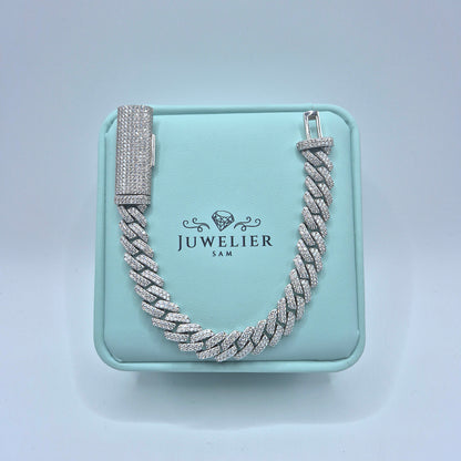 Moissanite Cuban Link Armband/Kette 10mm – 18K vergoldet auf 925 Silber