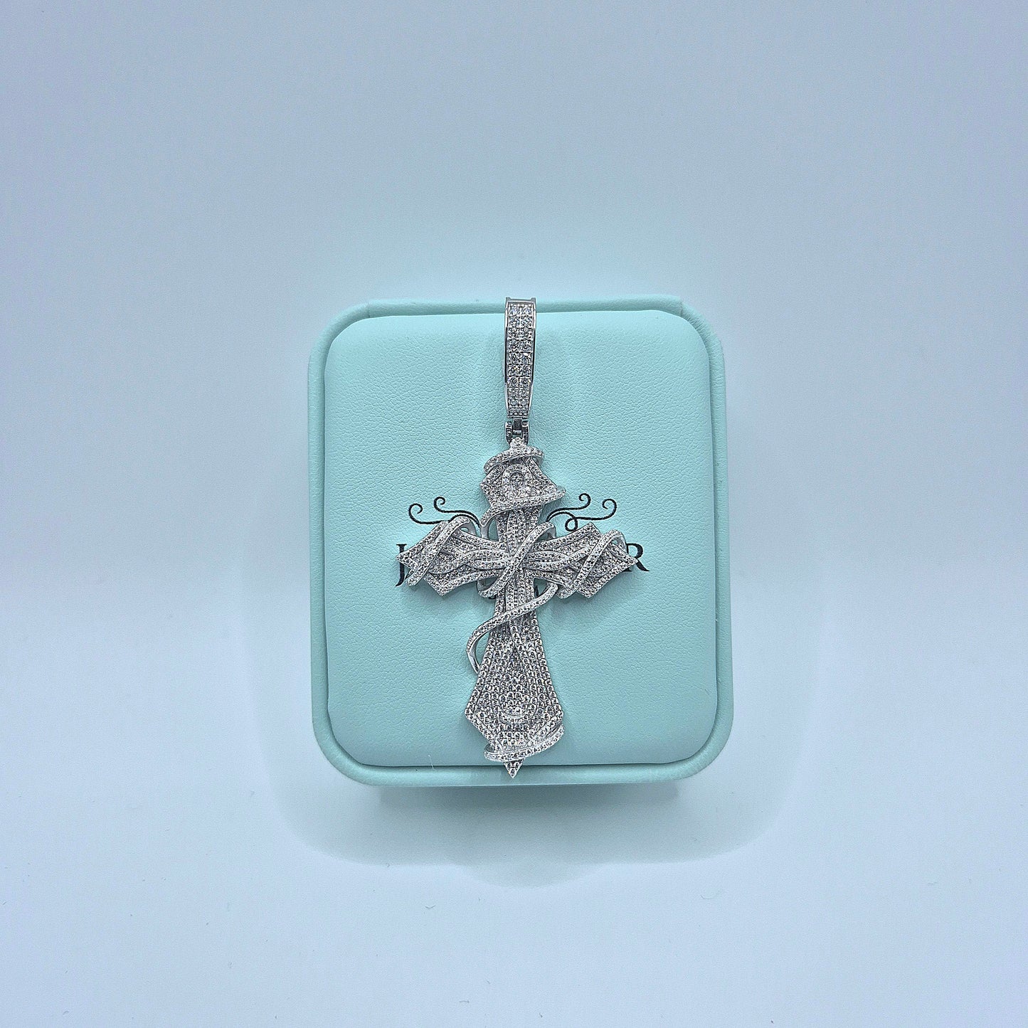 Dornenkranz Kreuz Moissanite Anhänger – 18K vergoldet auf 925 Silber