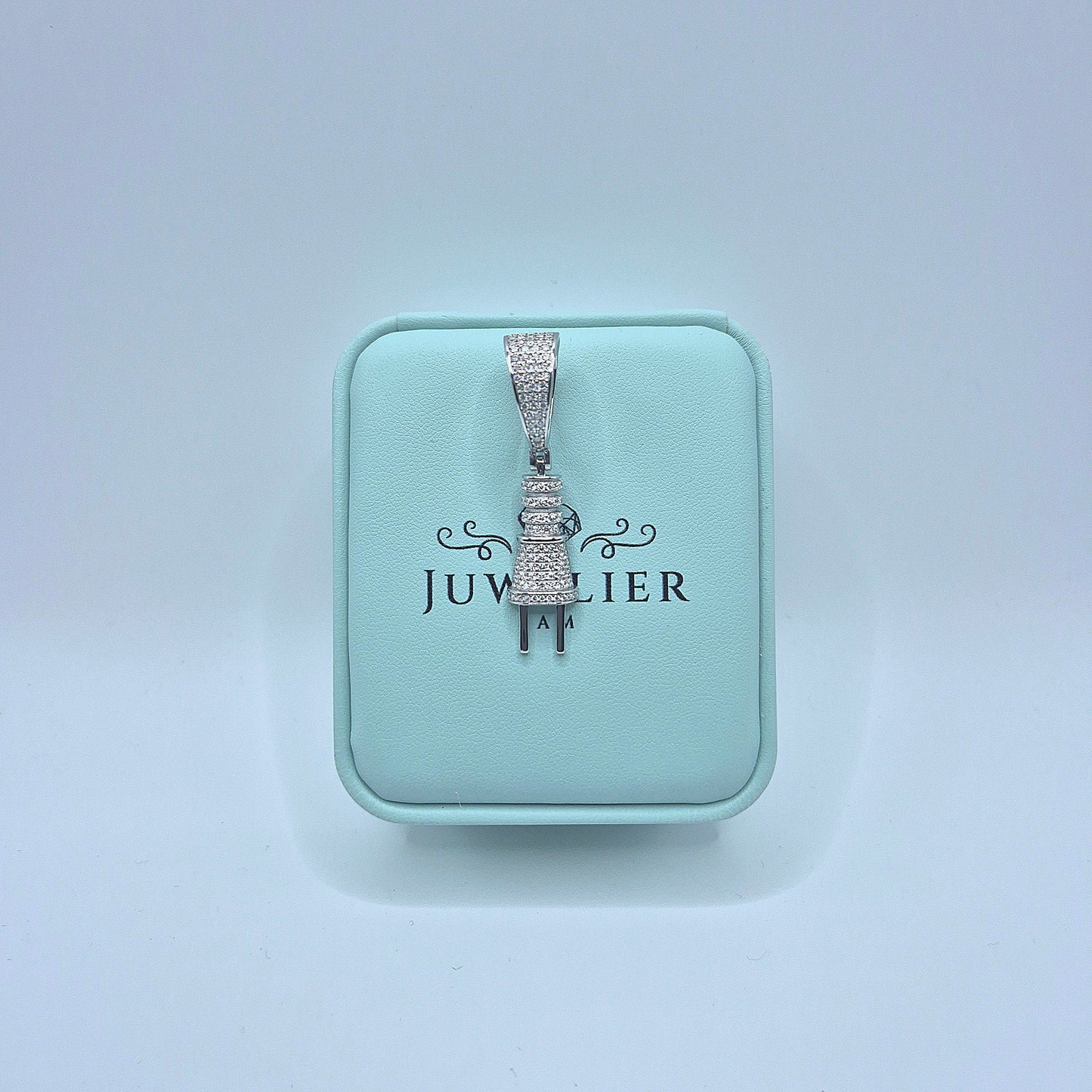 Plug Moissanite Anhänger – 18K vergoldet auf 925 Silber