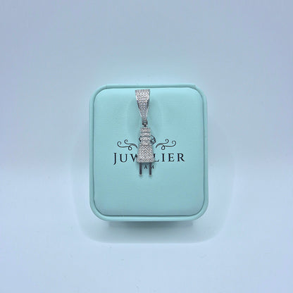 Plug Moissanite Anhänger – 18K vergoldet auf 925 Silber