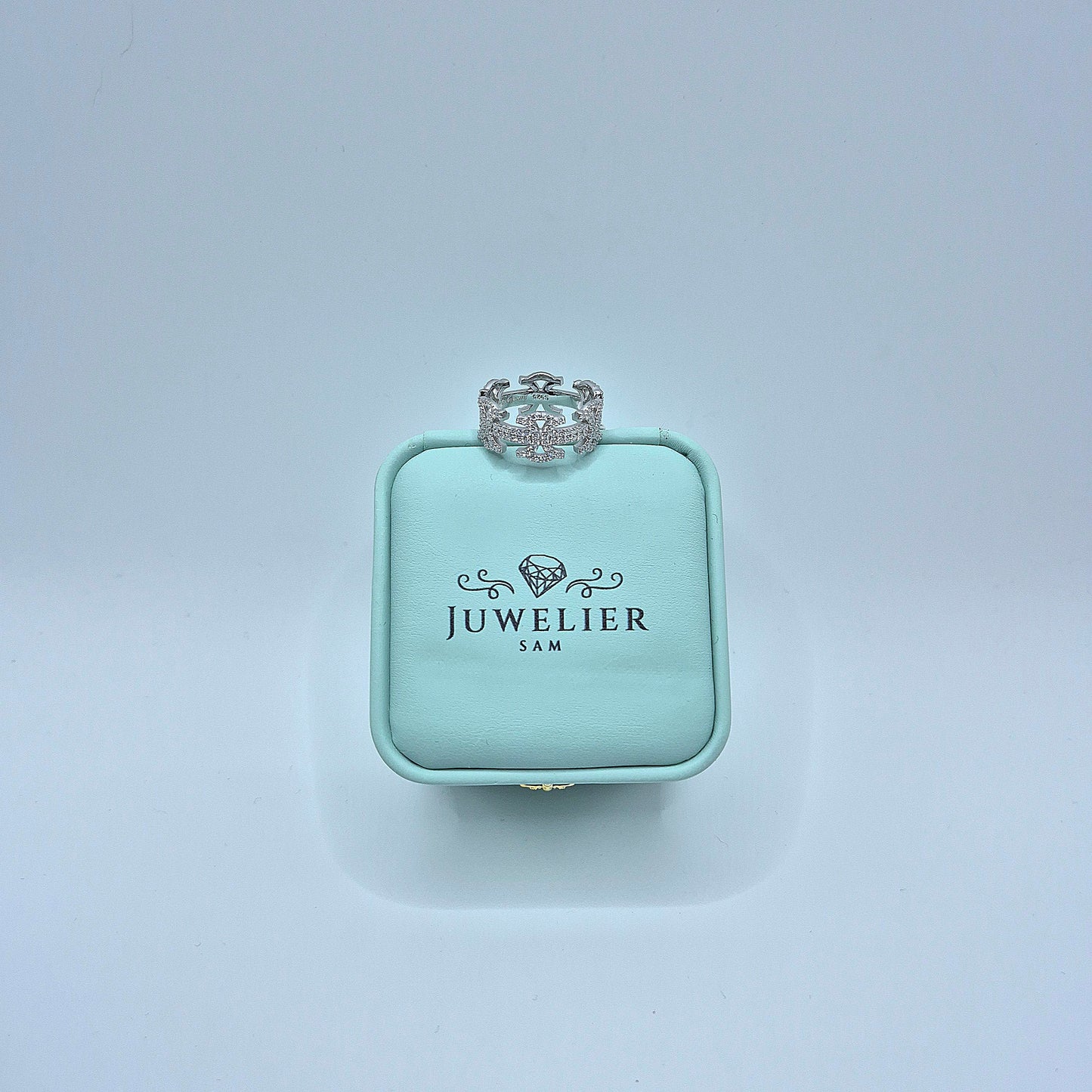 18 Karat Gold Ice Basic Diamant Moissanite Ring