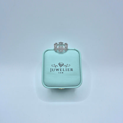 18 Karat Gold Ice Basic Diamant Moissanite Ring