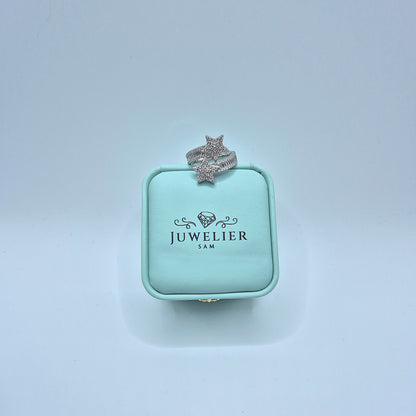 Double Star Moissanite Ring – 18K vergoldet auf 925 Silber