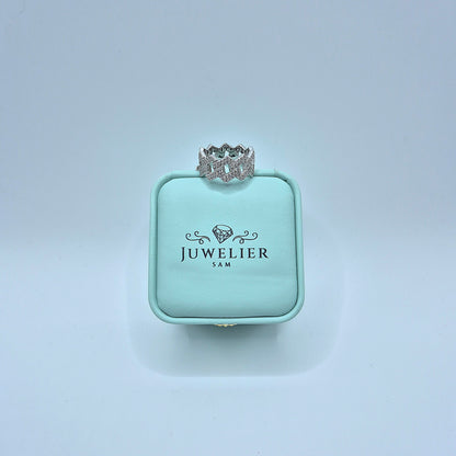 Iced Cuban Link Moissanite Ring – 18K vergoldet auf 925 Silber