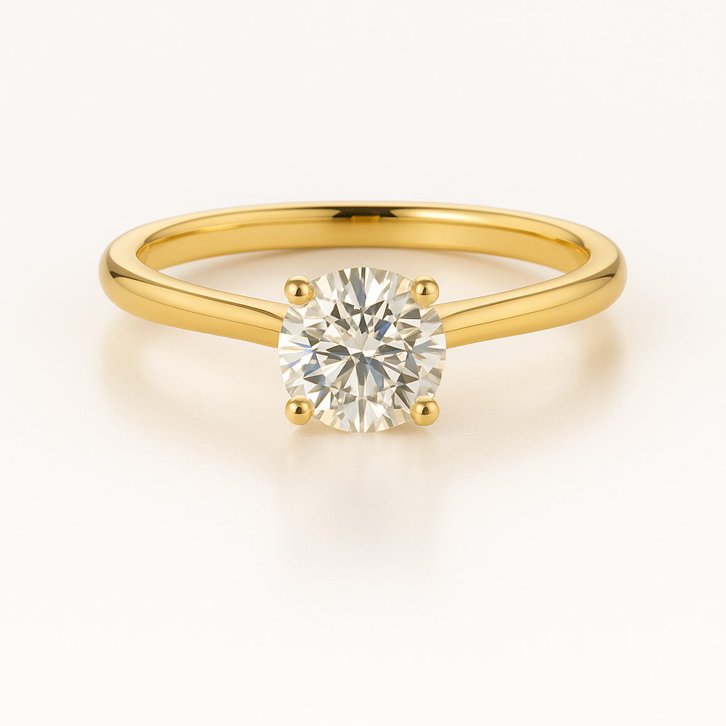 Personalisierter Solitär-Diamantring – 18K Gold, natürlicher Diamant