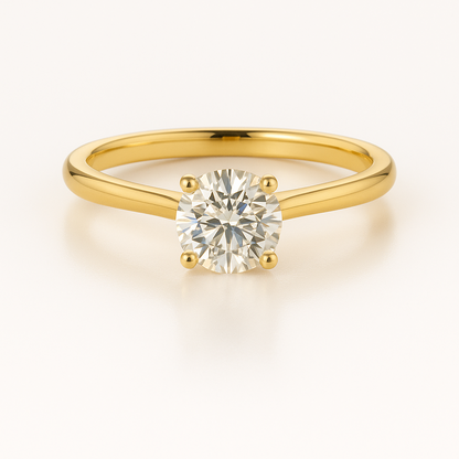 Personalisierter Solitär-Diamantring – 18K Gold, natürlicher Diamant