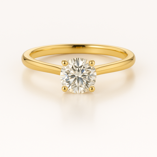 Personalisierter Solitär-Diamantring – 18K Gold, natürlicher Diamant