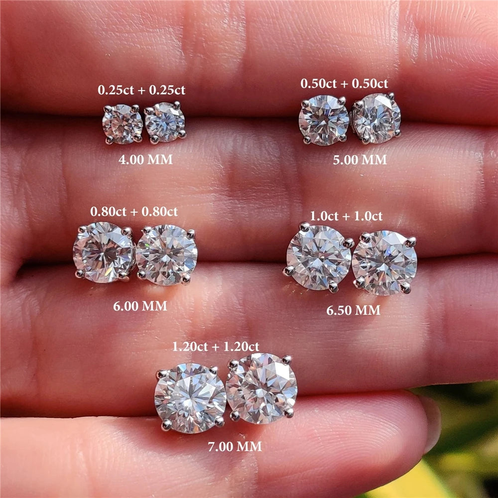 18 Karat Gold Diamant Moissanite Brillant Ohrringe