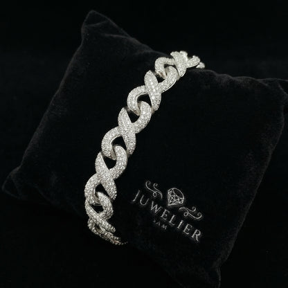 Infinity Moissanite Armband/Kette 10mm – 18K vergoldet auf 925 Silber