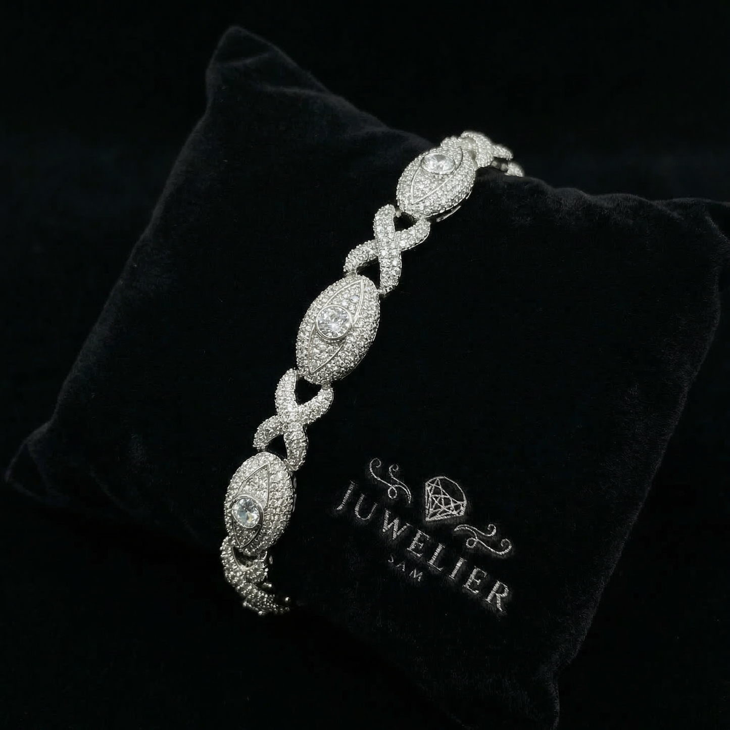 Iced Eye Moissanite Armband – 18K vergoldet auf 925 Silber