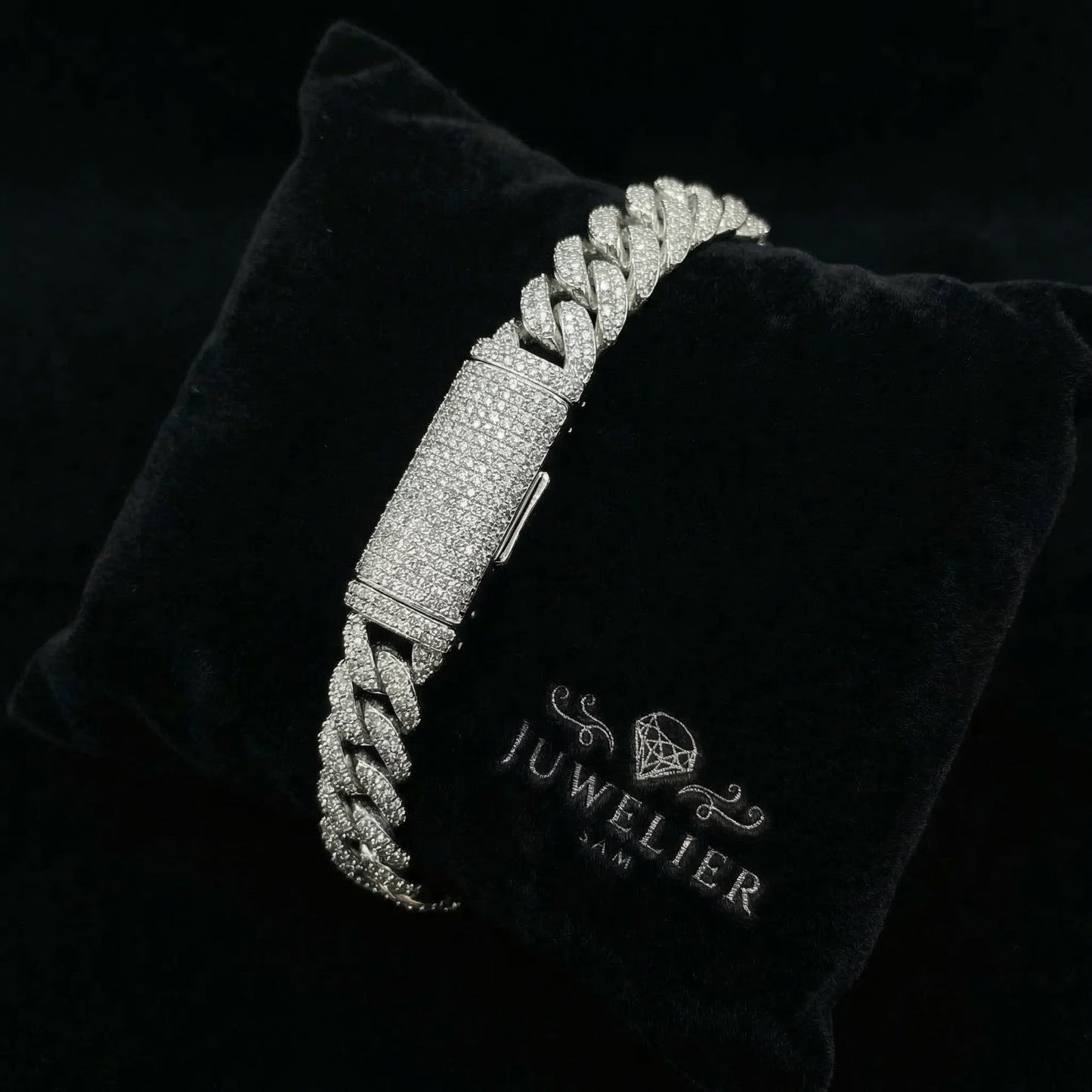 Moissanite Cuban Link Armband/Kette 10mm – 18K vergoldet auf 925 Silber
