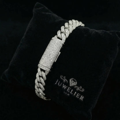 Moissanite Cuban Link Armband/Kette 10mm – 18K vergoldet auf 925 Silber
