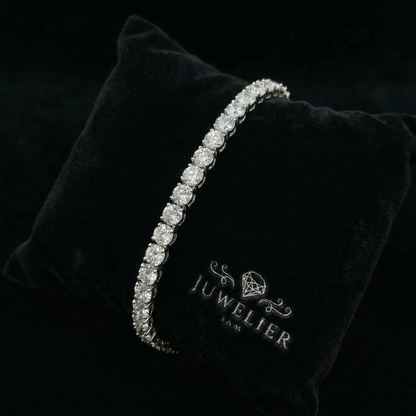 Iced Out Moissanite Tennisarmband/Kette – 18K vergoldet auf 925 Silber