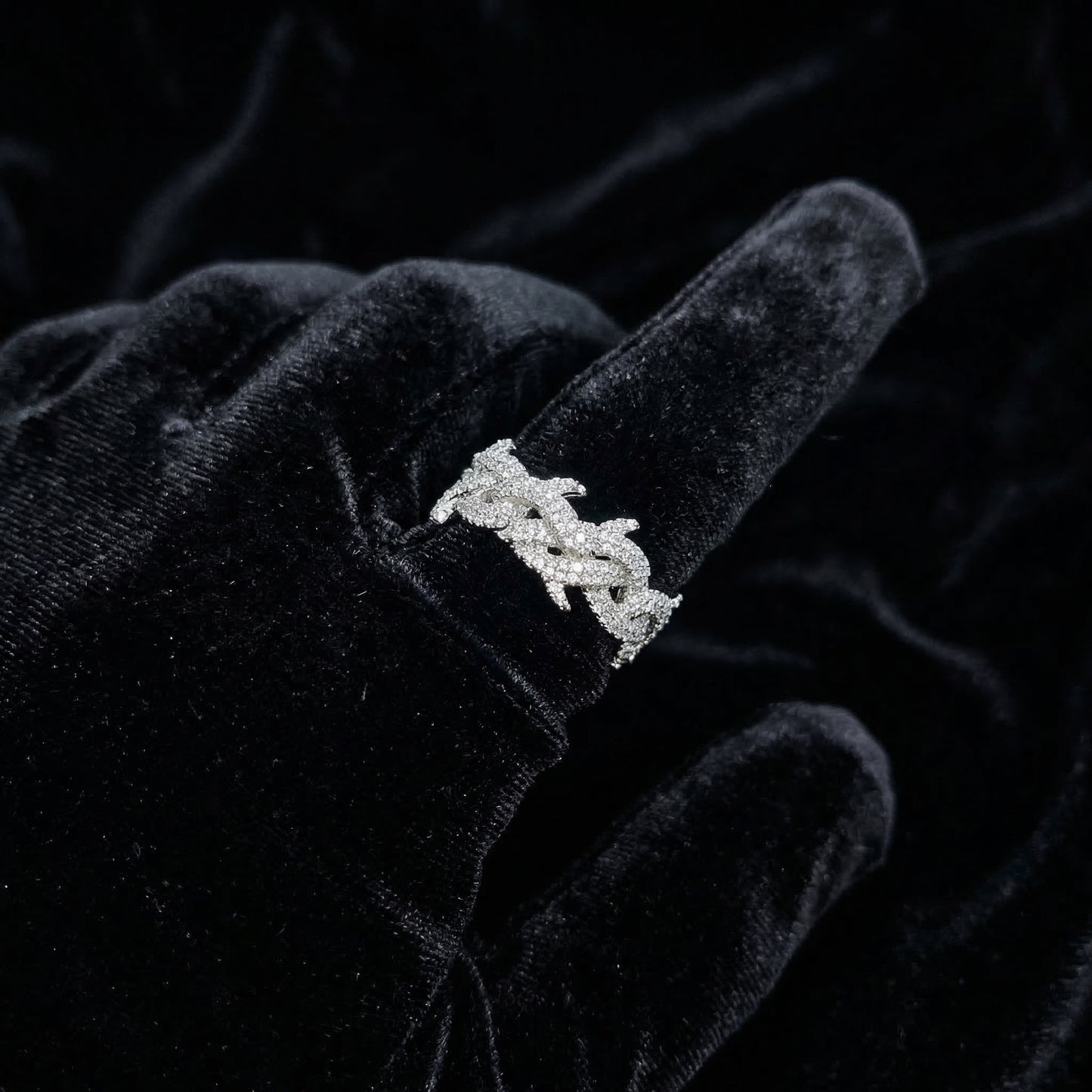 Rosenkranz Moissanite Ring– 18K vergoldet auf 925 Silber
