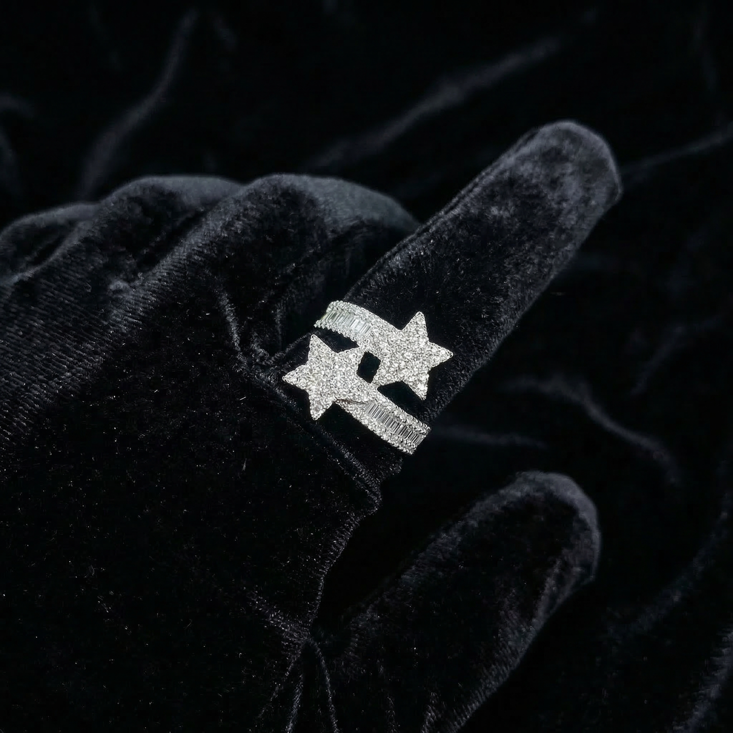Double Star Moissanite Ring – 18K vergoldet auf 925 Silber
