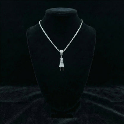 Plug Moissanite Anhänger – 18K vergoldet auf 925 Silber