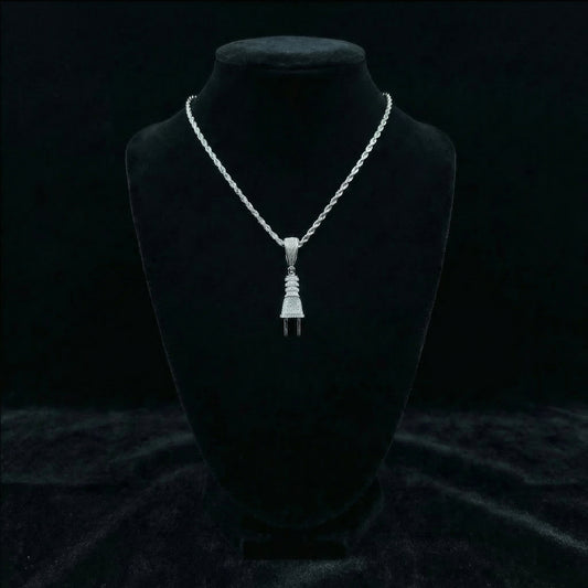 Plug Moissanite Anhänger – 18K vergoldet auf 925 Silber