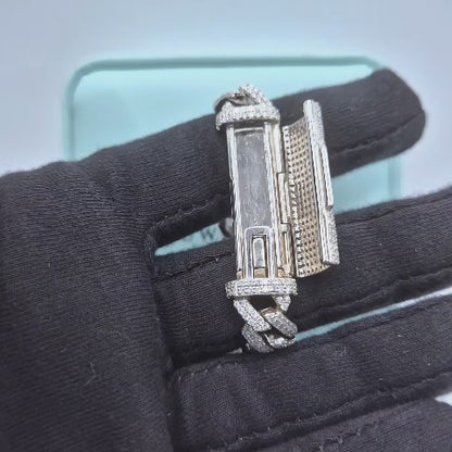 Moissanite Cuban Link Armband/Kette 10mm – 18K vergoldet auf 925 Silber