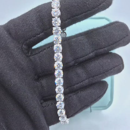 Iced Out Moissanite Tenniskette – 18K vergoldet auf 925 Silber