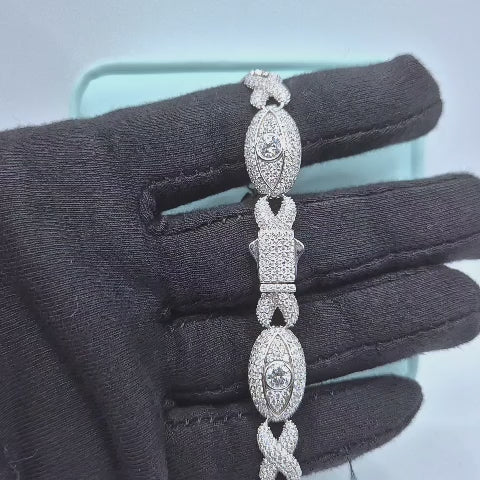 Iced Eye Moissanite Armband – 18K vergoldet auf 925 Silber