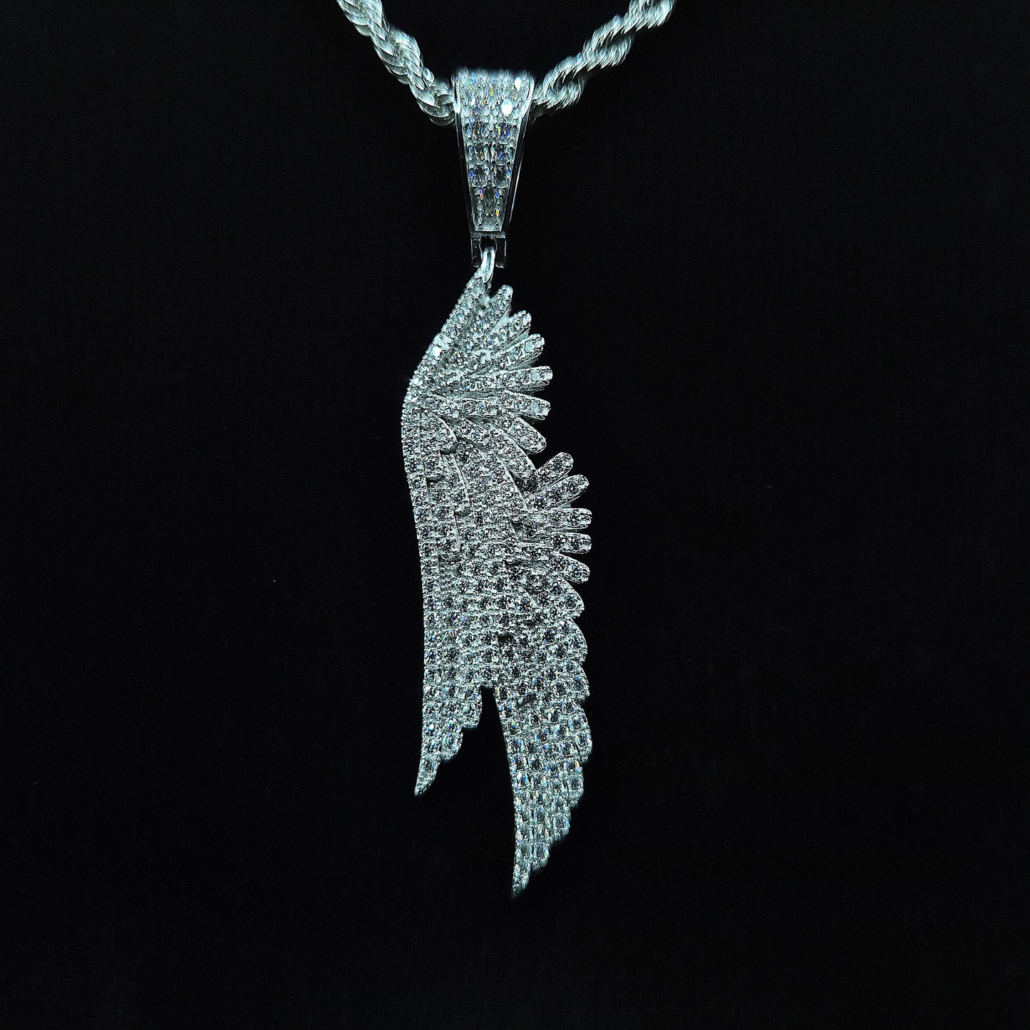 Angel Wings Moissanite Anhänger – 18K vergoldet auf 925 Silber