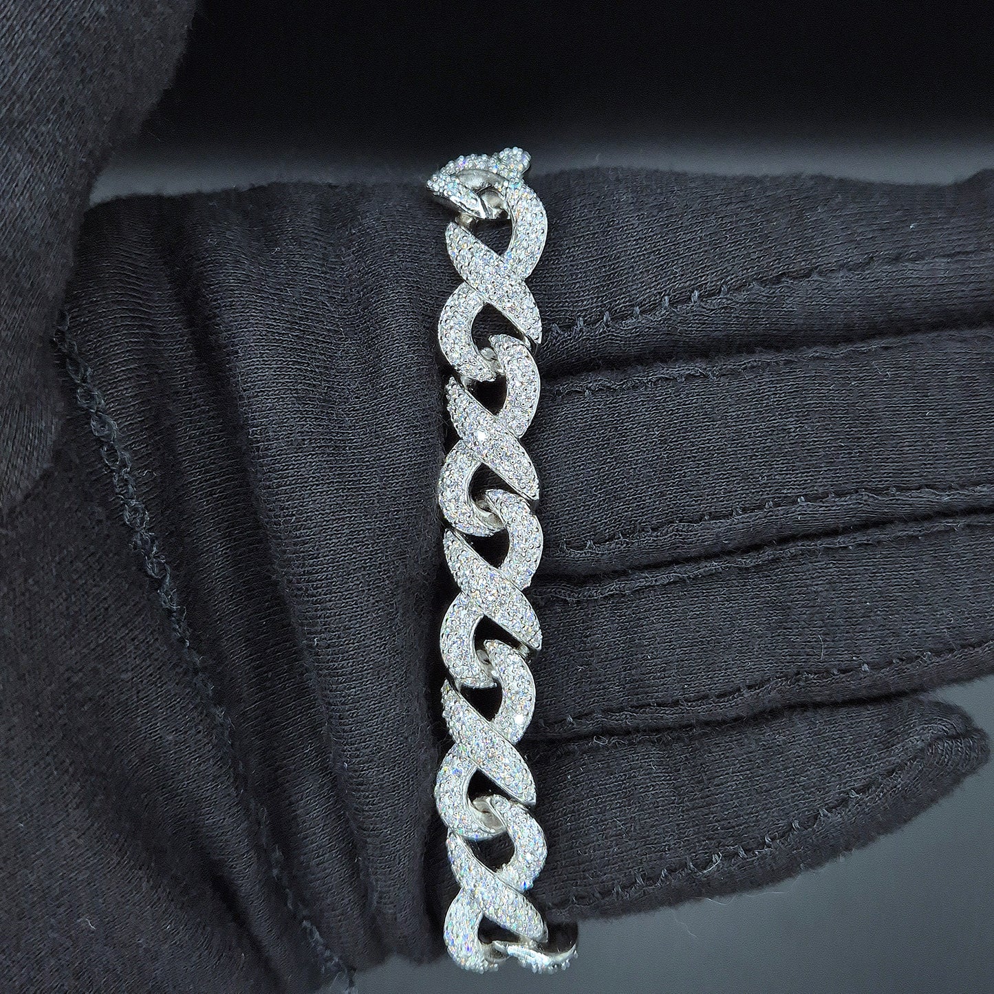 Infinity Moissanite Armband/Kette 10mm – 18K vergoldet auf 925 Silber