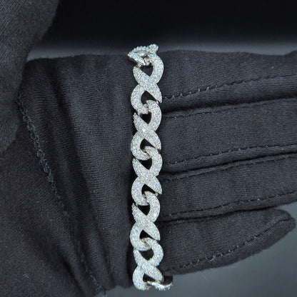 Infinity Moissanite Armband/Kette 10mm – 18K vergoldet auf 925 Silber