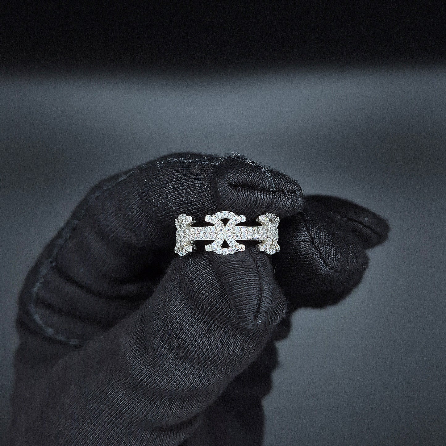 18 Karat Gold Ice Basic Diamant Moissanite Ring