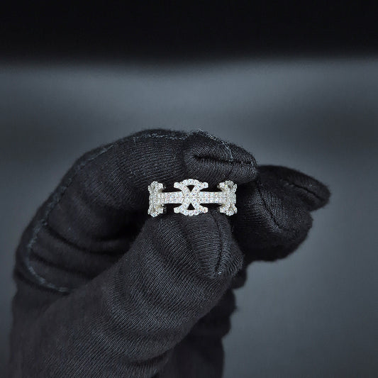 18 Karat Gold Ice Basic Diamant Moissanite Ring