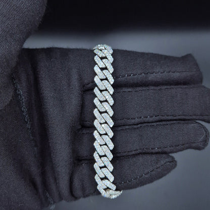 Moissanite Cuban Link Armband/Kette 10mm – 18K vergoldet auf 925 Silber