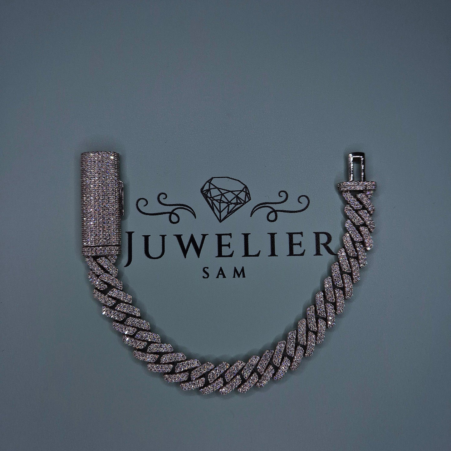 Moissanite Cuban Link Armband/Kette 10mm – 18K vergoldet auf 925 Silber