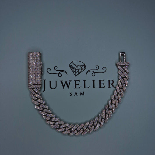 Moissanite Cuban Link Armband/Kette 10mm – 18K vergoldet auf 925 Silber
