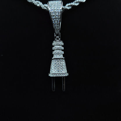 Plug Moissanite Anhänger – 18K vergoldet auf 925 Silber