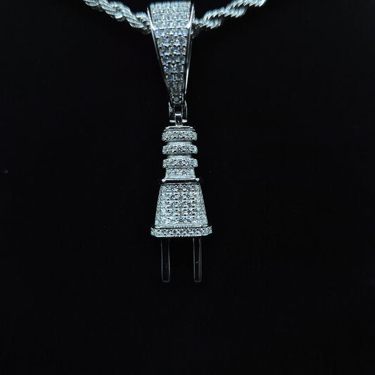 Plug Moissanite Anhänger – 18K vergoldet auf 925 Silber