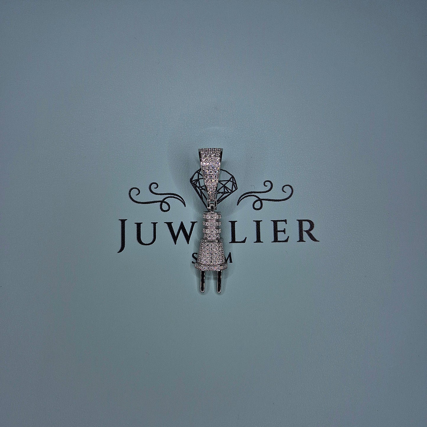 Plug Moissanite Anhänger – 18K vergoldet auf 925 Silber