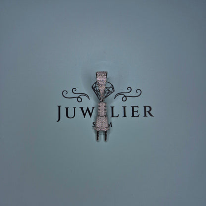 Plug Moissanite Anhänger – 18K vergoldet auf 925 Silber
