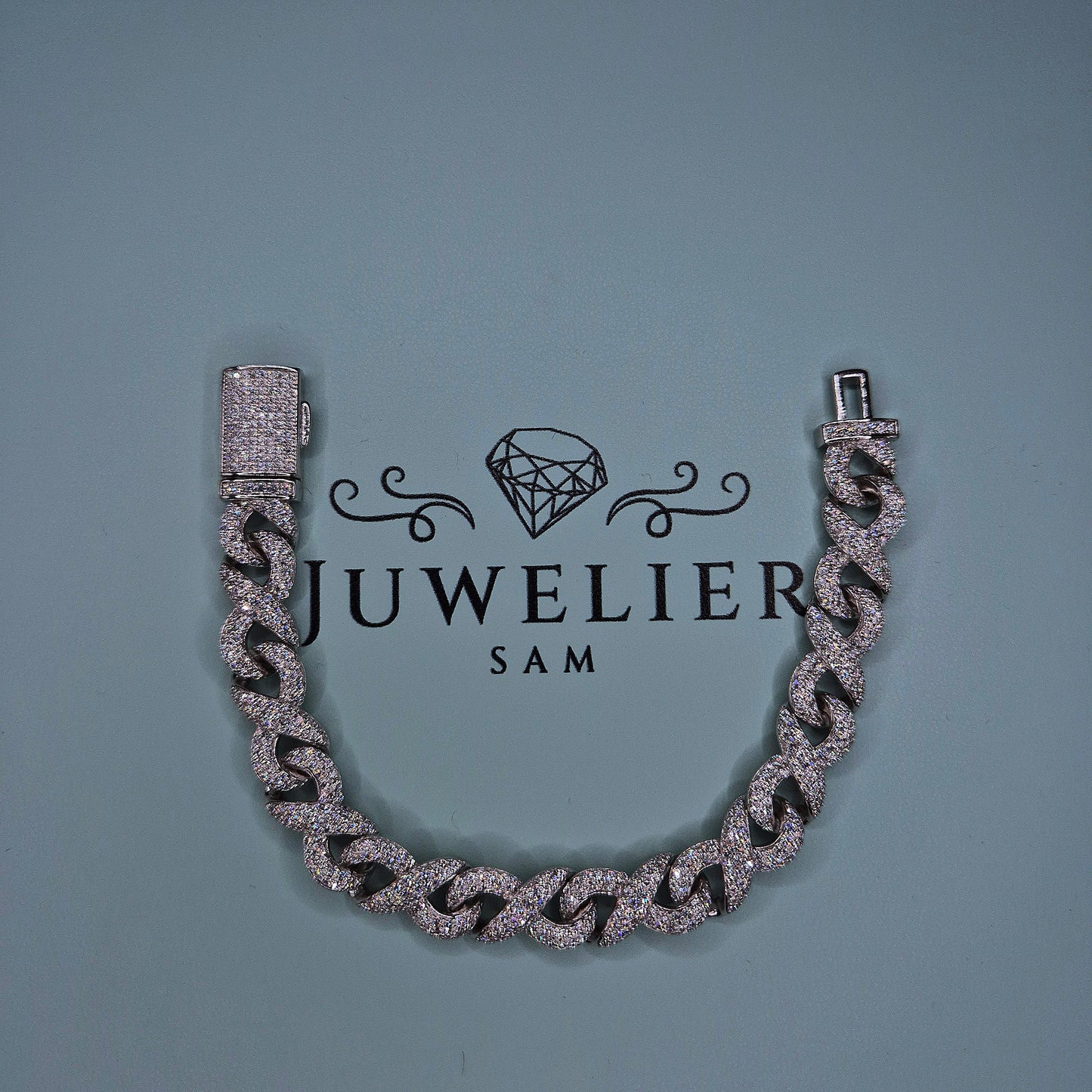 Infinity Moissanite Armband/Kette 10mm – 18K vergoldet auf 925 Silber