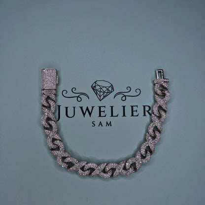 Infinity Moissanite Armband/Kette 10mm – 18K vergoldet auf 925 Silber