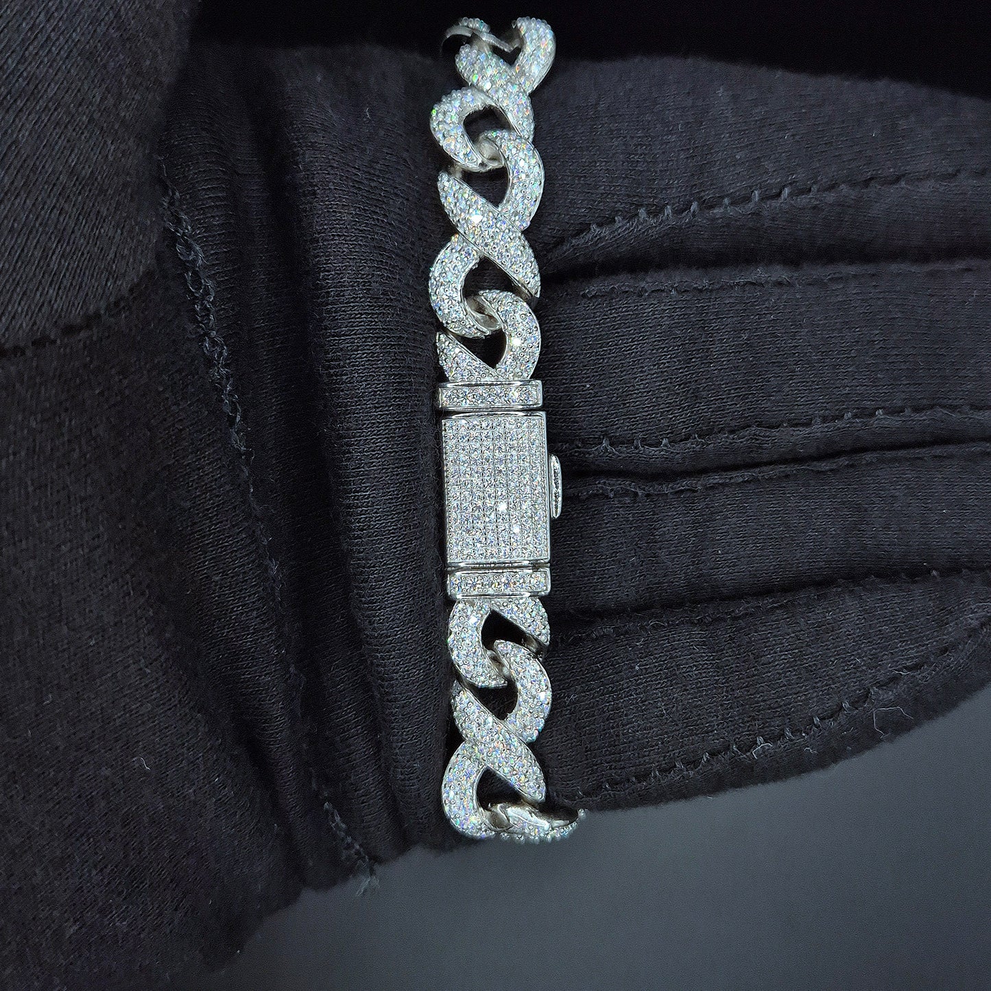 Infinity Moissanite Armband/Kette 10mm – 18K vergoldet auf 925 Silber